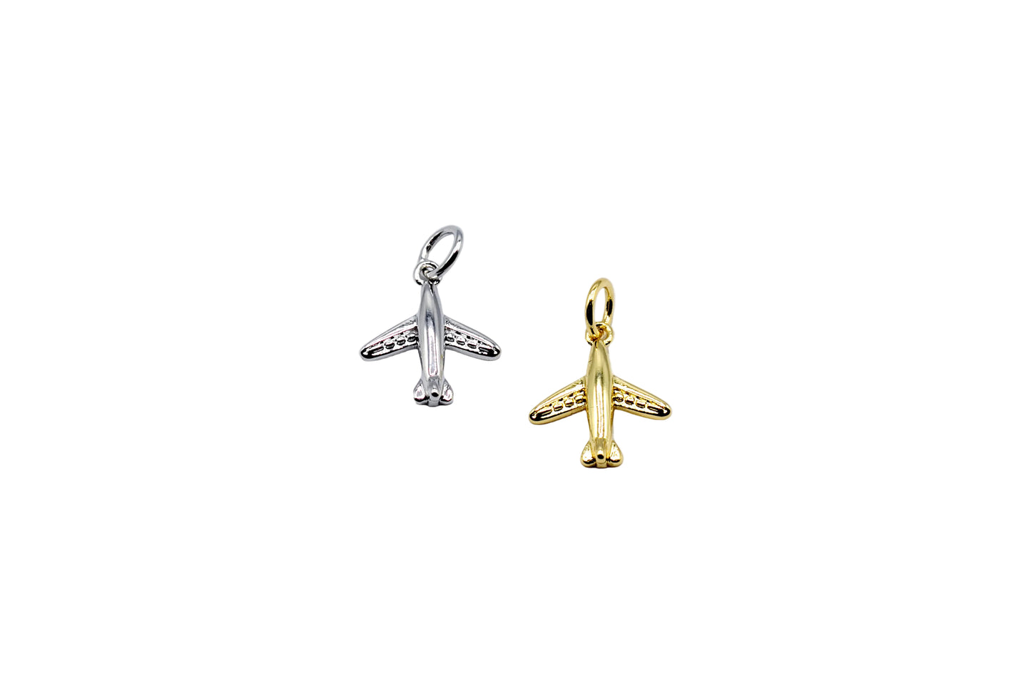 Airplane Charm 18K Gold Filled / Silver