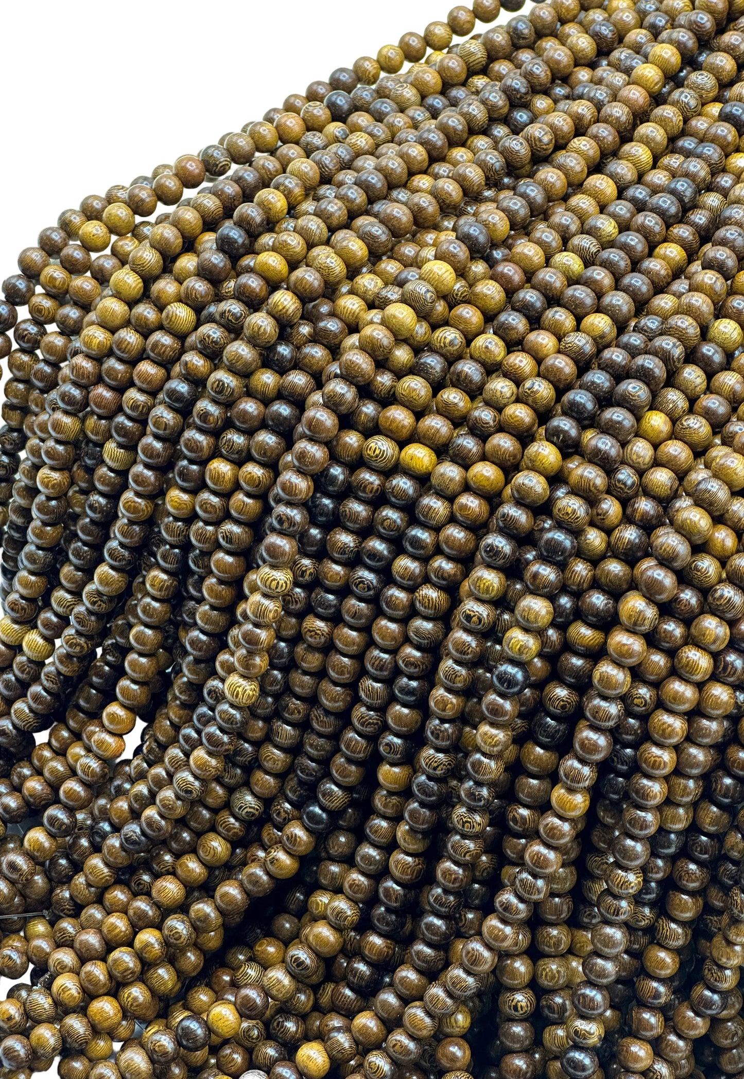Robles Wood Beads – Polished – 16″ Strand