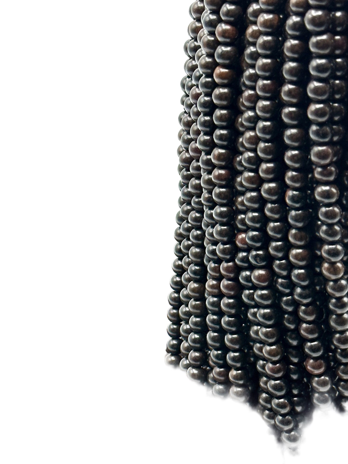 Tiger Ebony/Kamagong Wood Beads – Polished – 16″ Strand