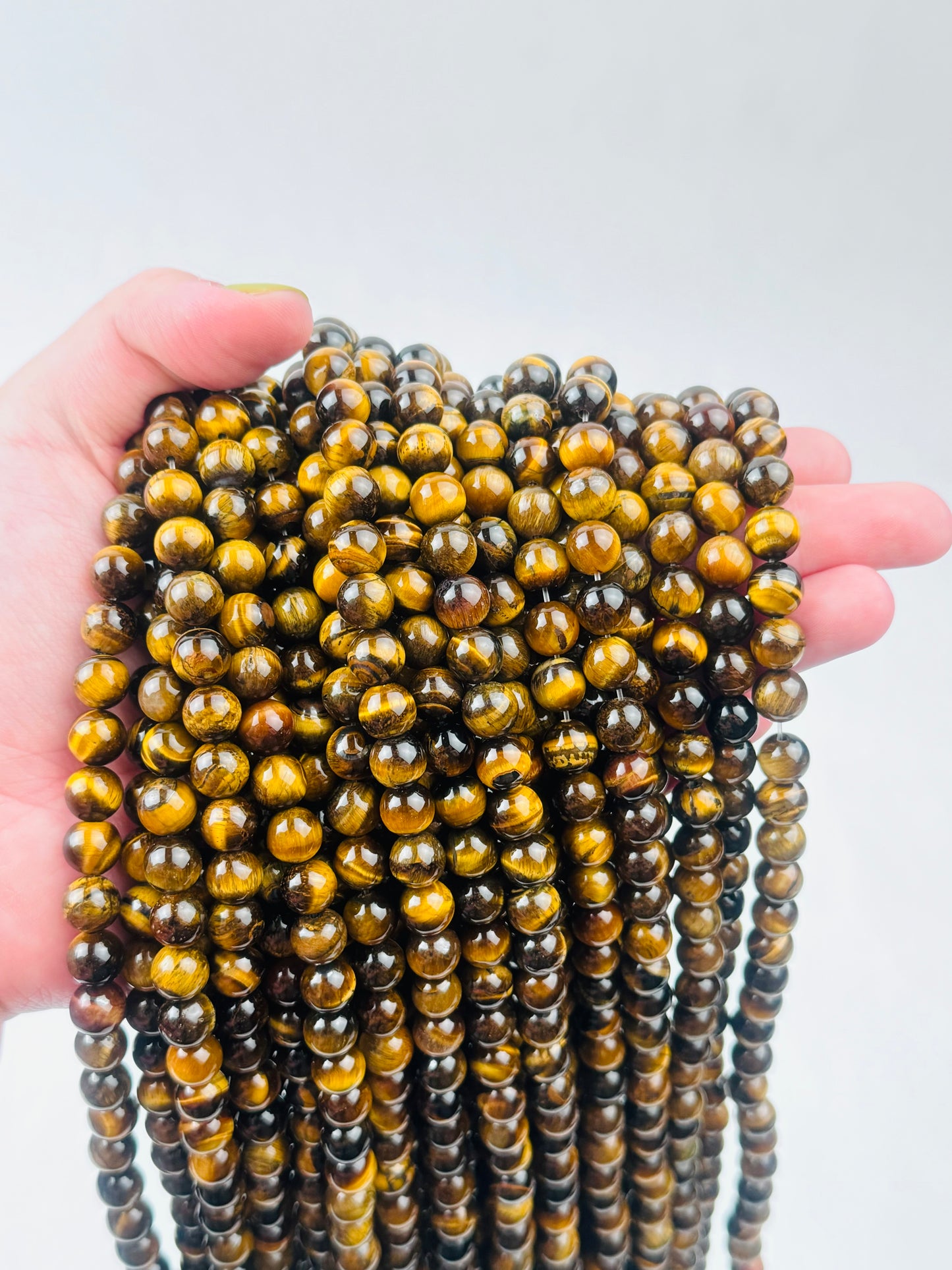 Yellow Tiger's Eye Beads Triple A Genuine Natural Gemstone 6mm 8mm in 15" strand