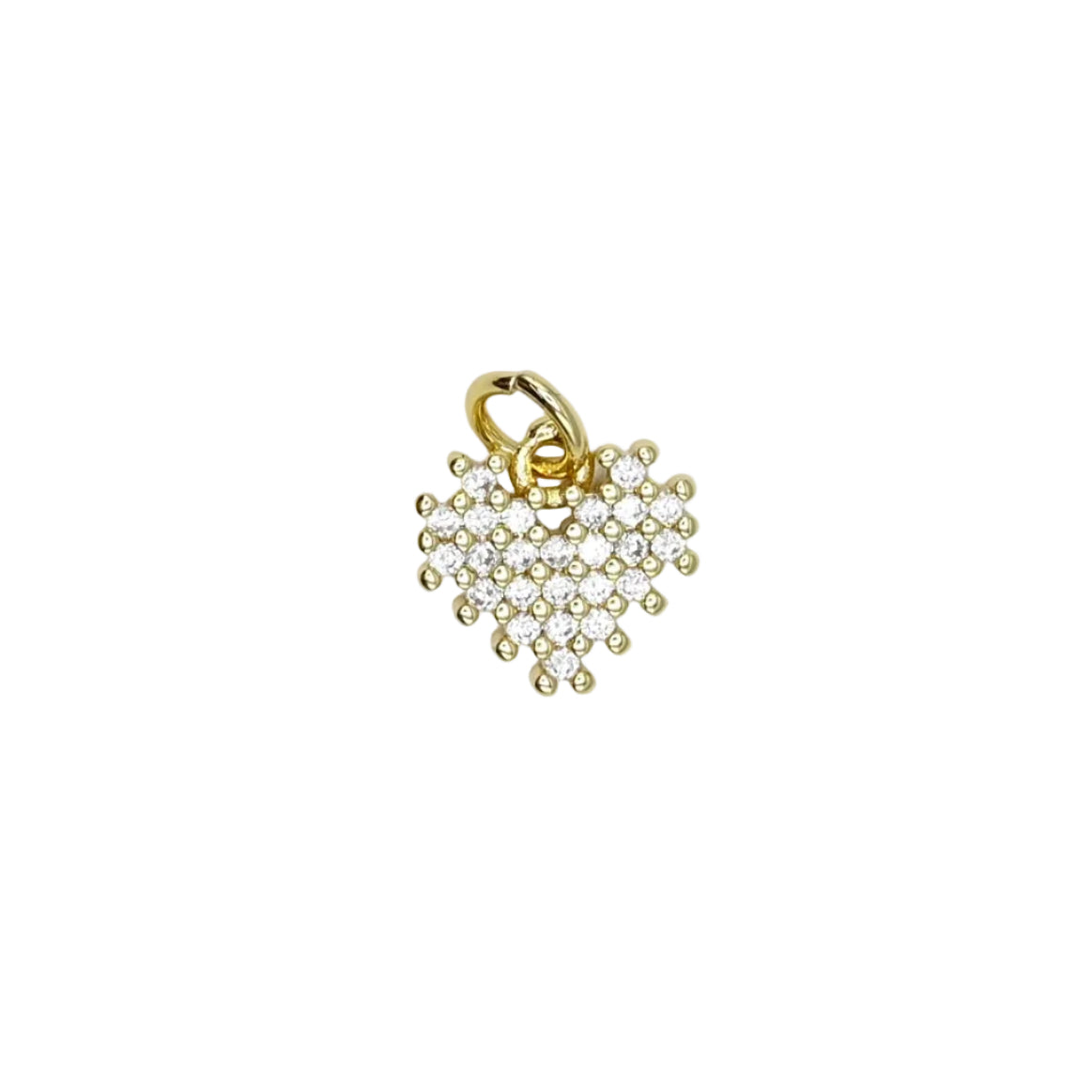 Crystal Heart Charm Pendant 18K Gold Filled