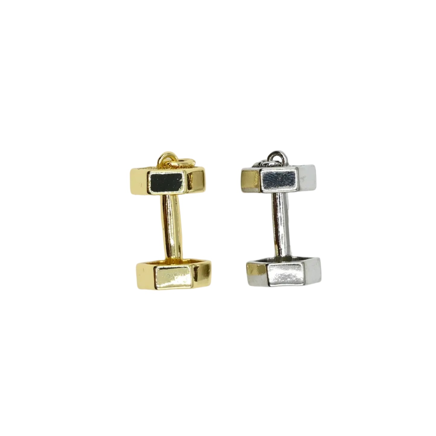 Dumbbell Charm Pendant 18K Gold Filled & Silver