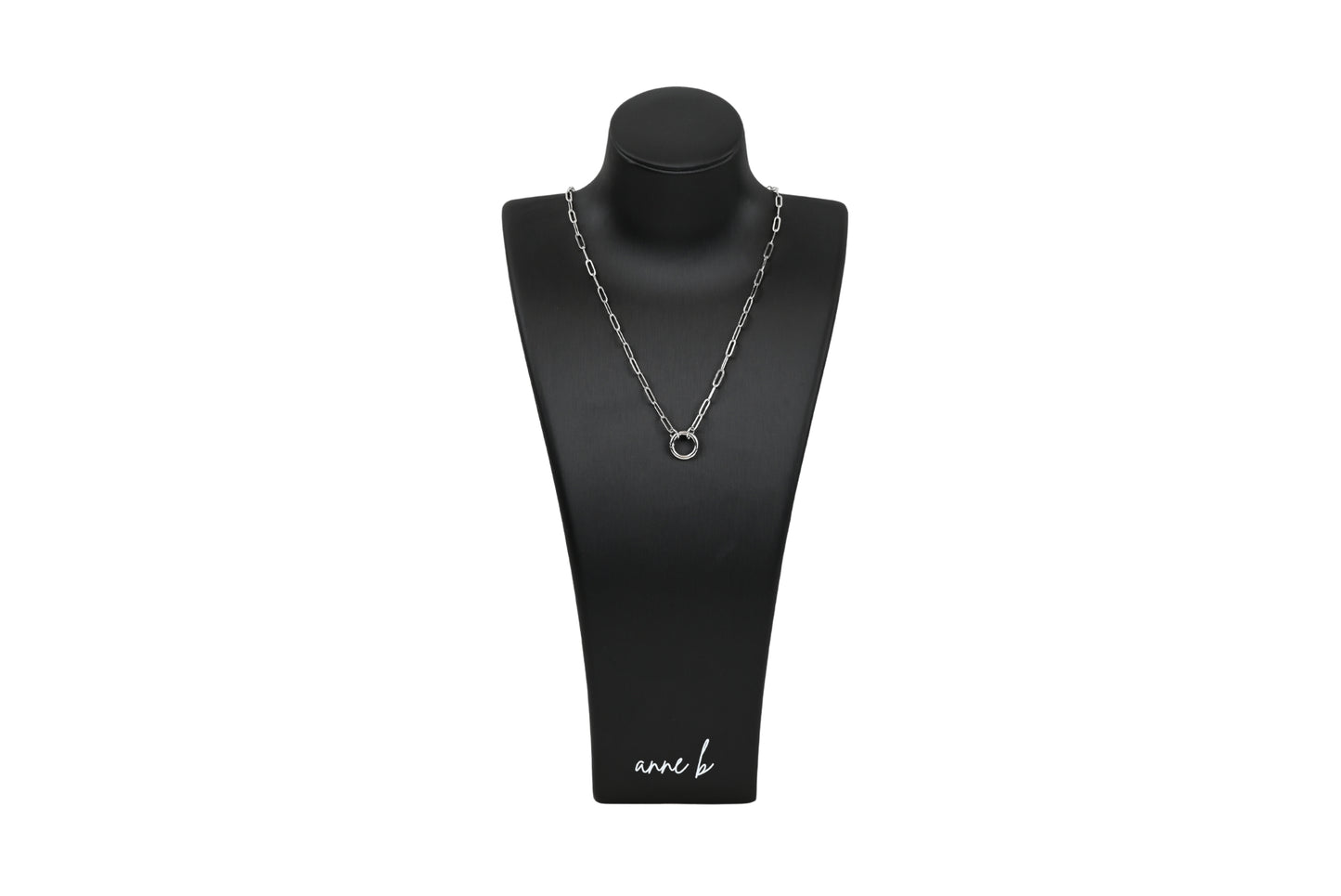 Aria Paperclip Round Enhancer Charm Necklace 18K Gold Filled / Silver