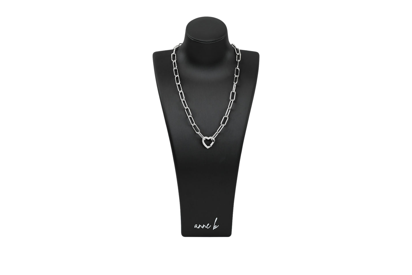 Chunky Diamond Heart Spring Enhancer Charm Necklace