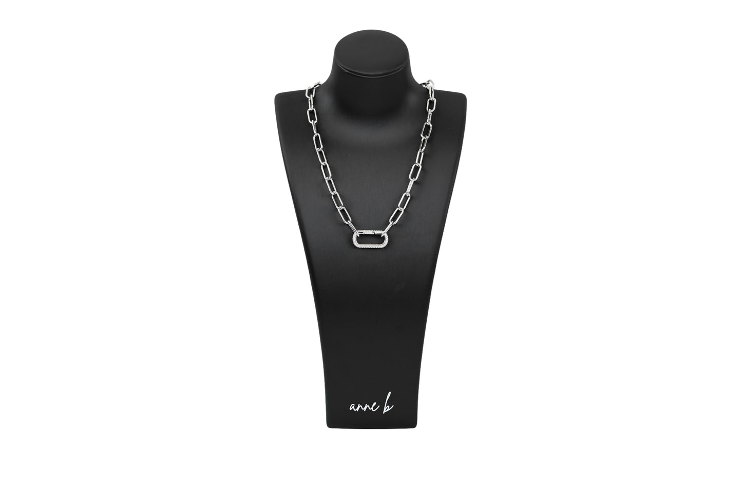 Chunky Diamond Rectangular Spring Enhancer Charm Necklace