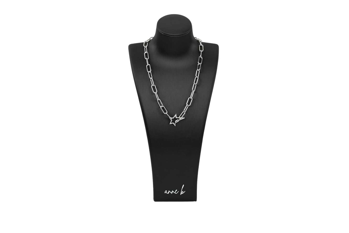 Chunky Elongated Star Screw Carabiner Enhancer Charm Necklace