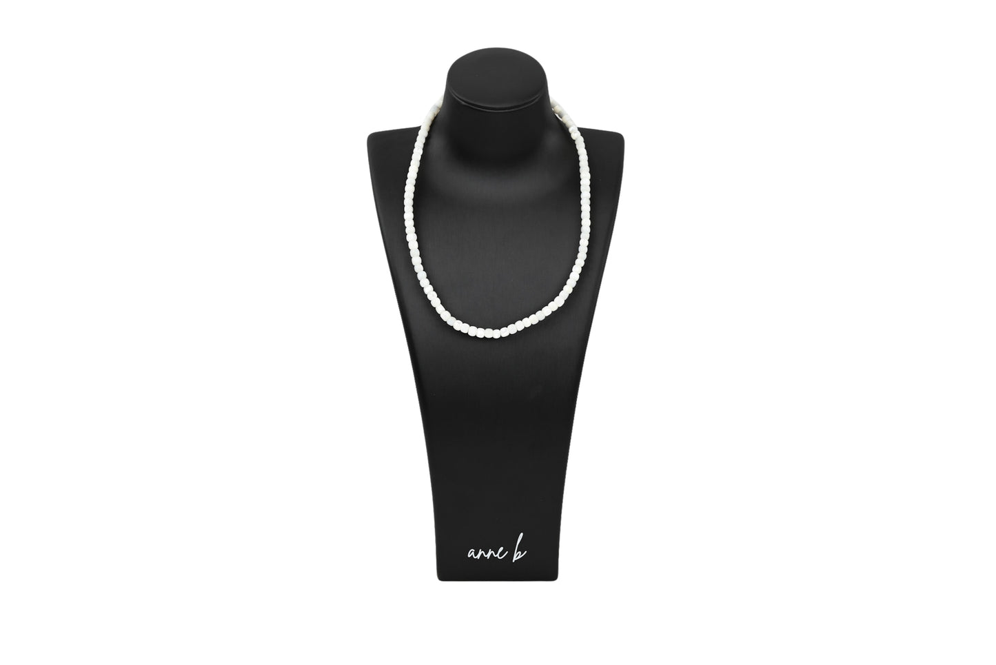 Shell Seed Bead Necklace Silver