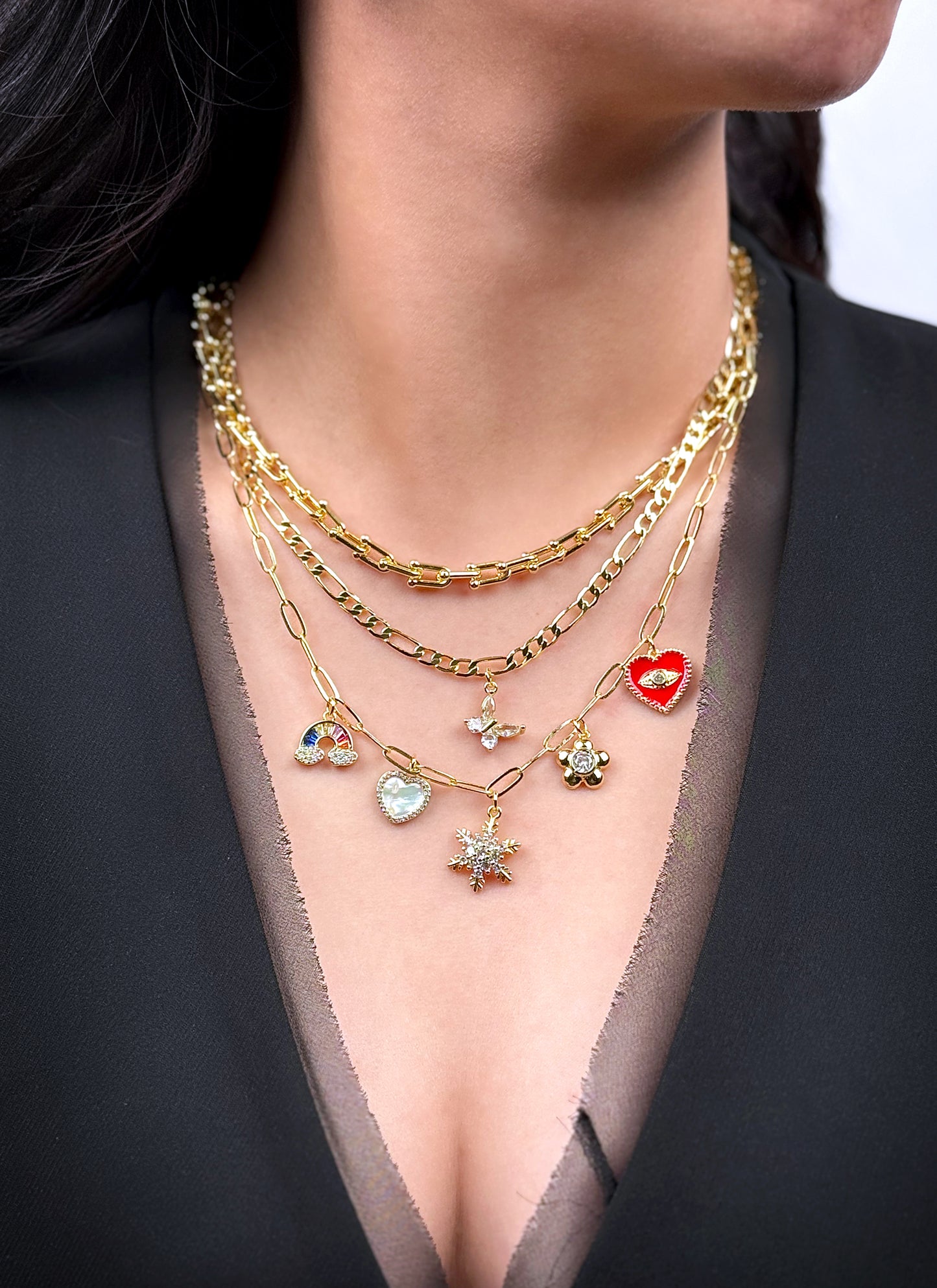 Small Paperclip Necklace Chain 18K Gold Filled / Silver