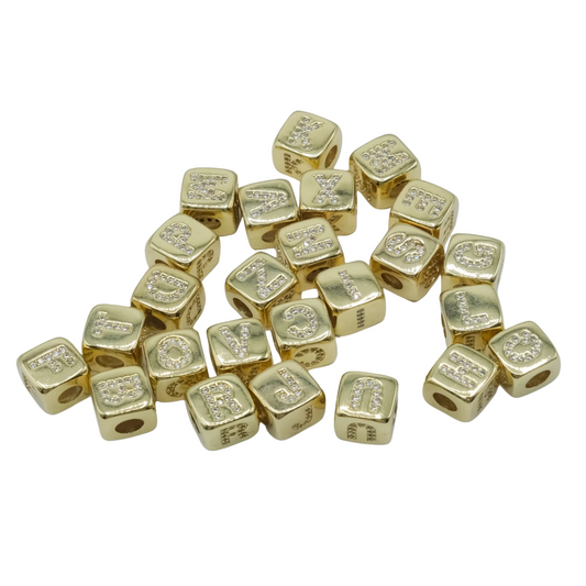 Small Cube Letter Pendant 18K Gold Filled