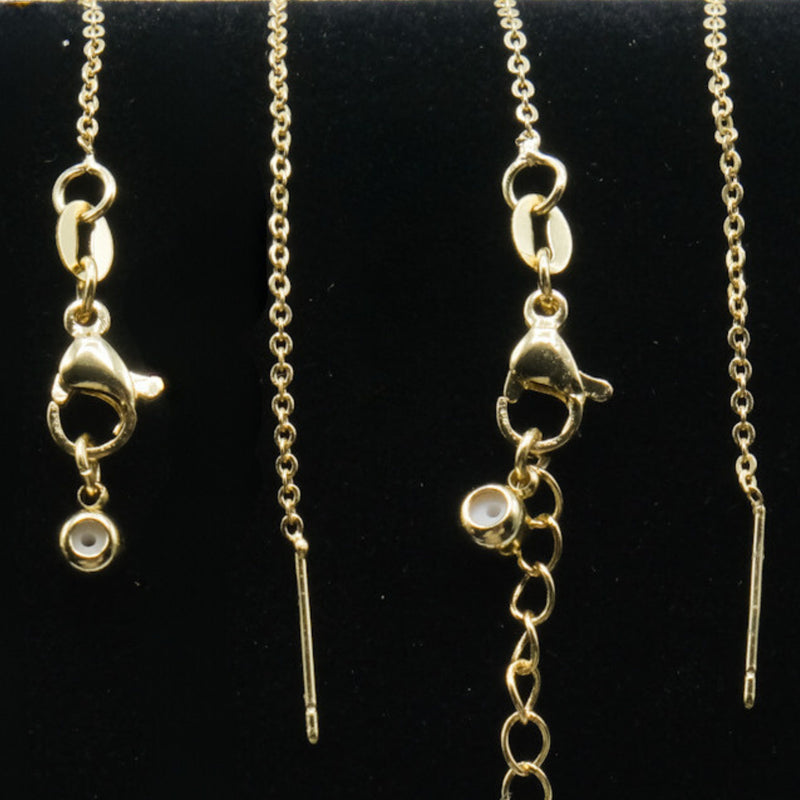 Classic Dainty / Box Chain Adjustable Necklace 18" 20" 18K Gold Filled / Silver