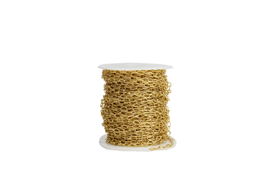 Oval Round Paperclip Chain 18K Gold-Filled