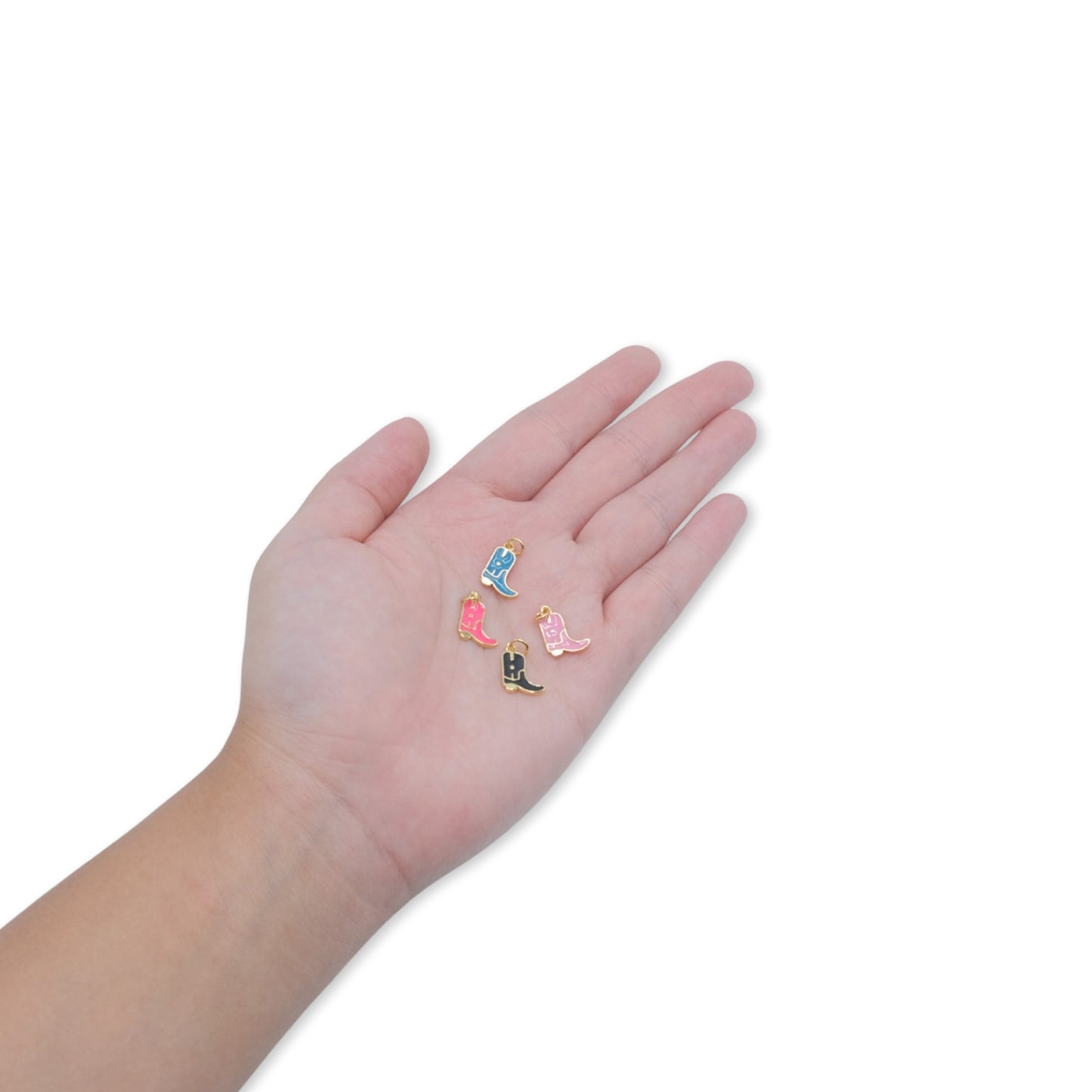 Coloured  Cowboy Boot Charm 18k Gold Filled