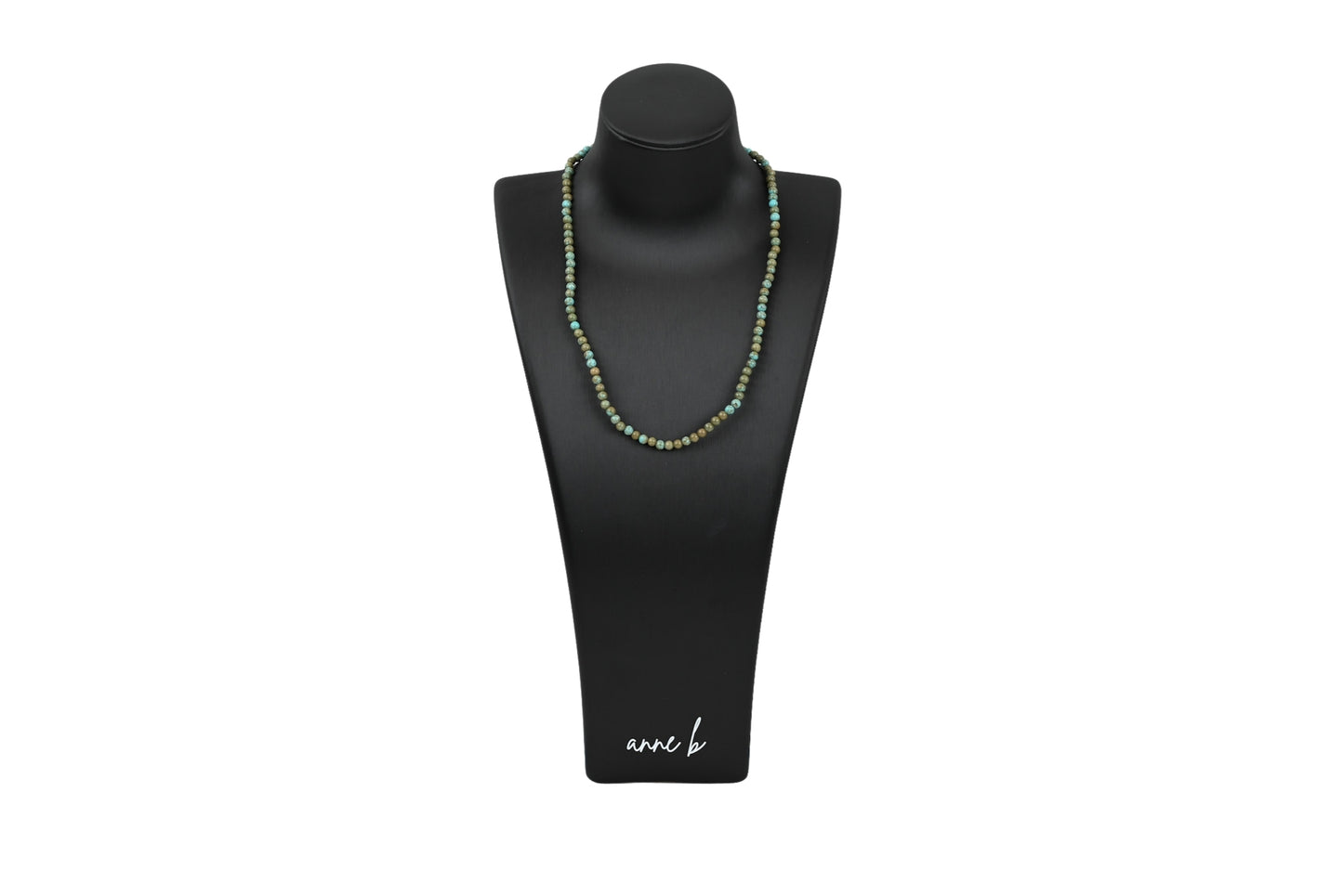 African Turquoise and Jasper Bead Necklace 18k Gold Filled