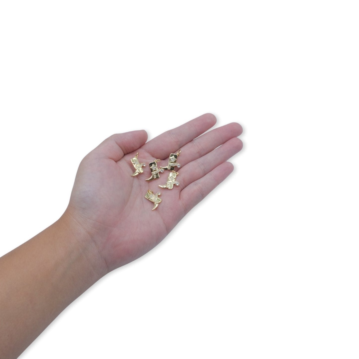 Cowboy Medium Boot Charm 18K Gold Filled / Silver