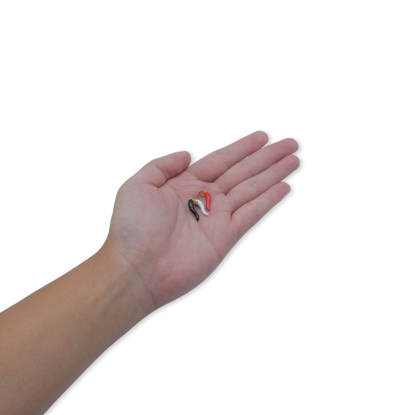 Small Chili Enamel Charm / Italian Horn 18K Gold Filled