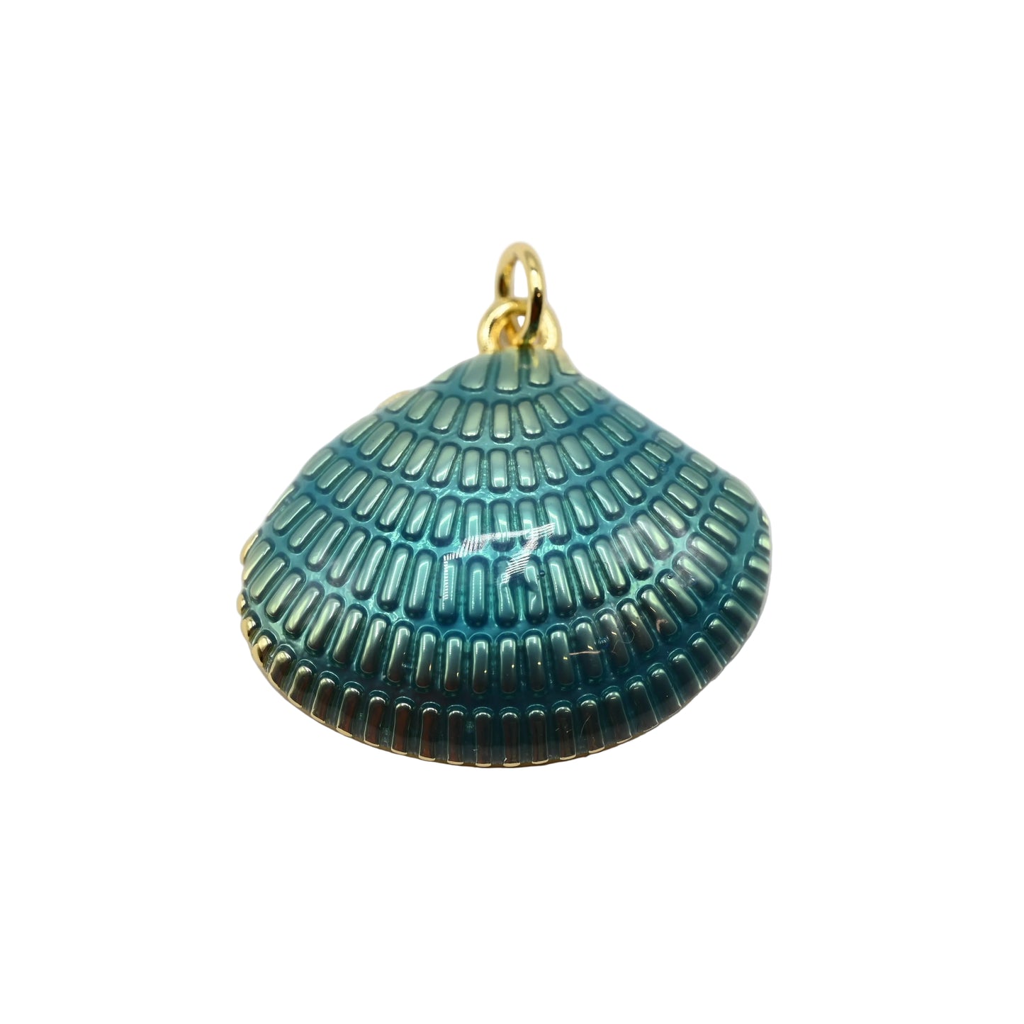 Turquoise Seashell Charm Pendant 18K Gold Filled