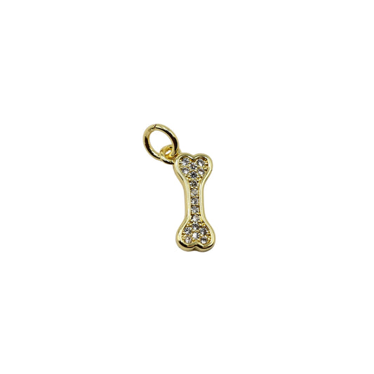 Crystal Bone Charm Pendant | 18K Gold-Filled