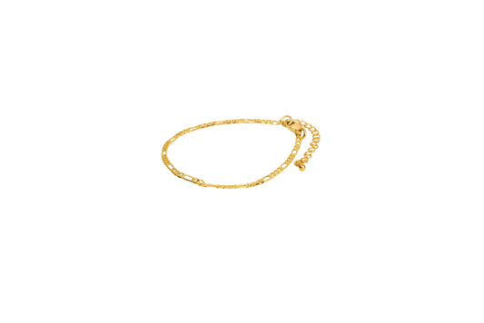 Small Figaro Link Bracelet 18K Gold Filled / Silver