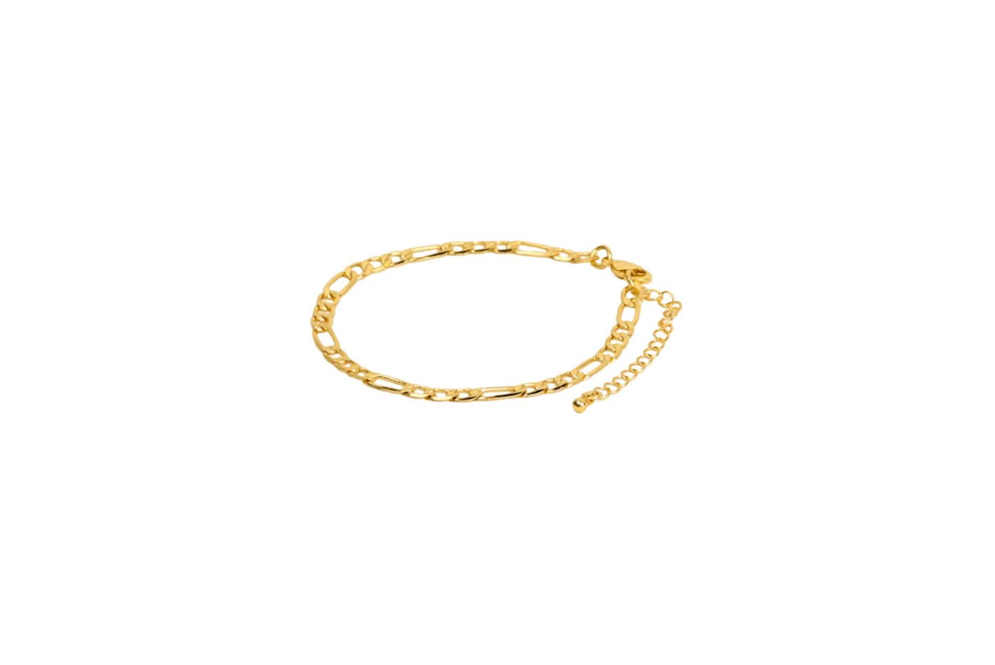 Large Figaro  Link Bracelet 18K Gold Filled / Silver