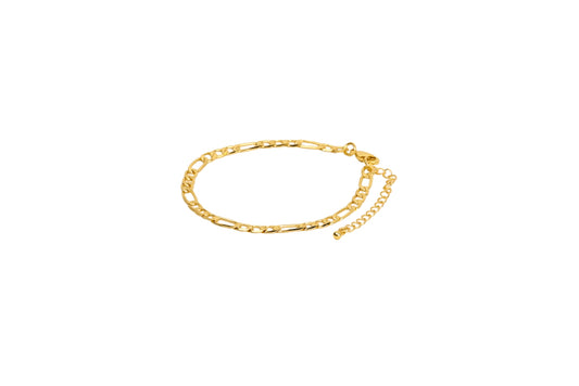 Large Figaro  Link Bracelet 18K Gold Filled / Silver
