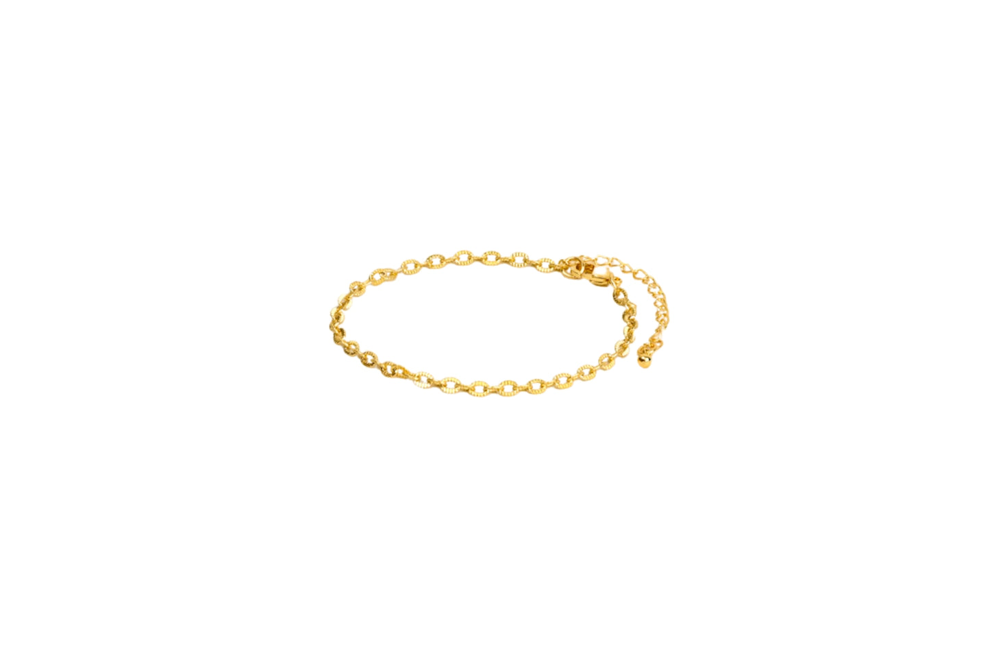 Classic Oval Lined Link Bracelet 18K Gold Filled / Silver