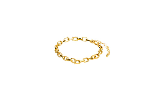 Textured Geometric Paper clip Chain Bracelet 18K Gold Filled