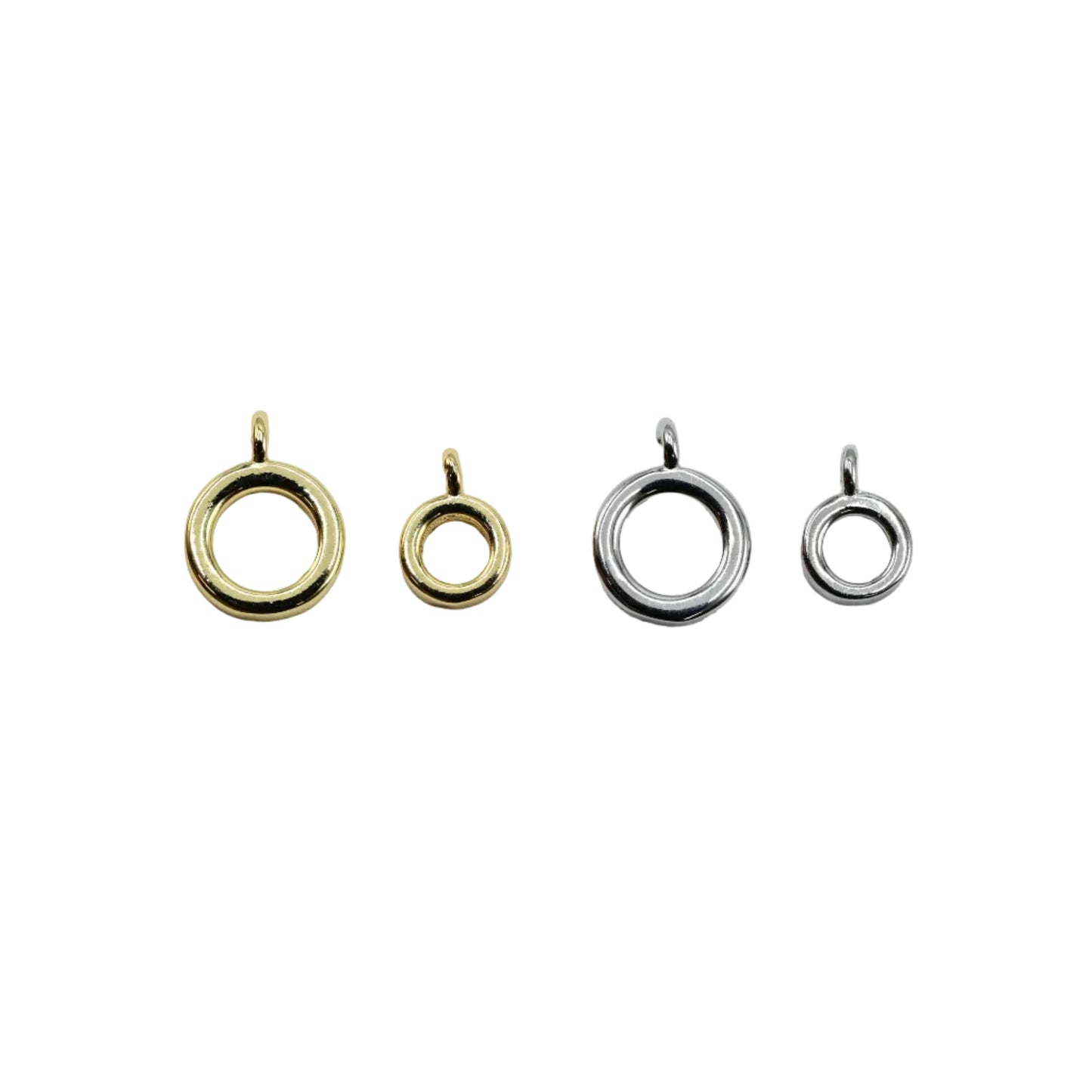 Charm Holder 6mm 8mm 10mm Connector Ring 18K Gold Filled & Silver