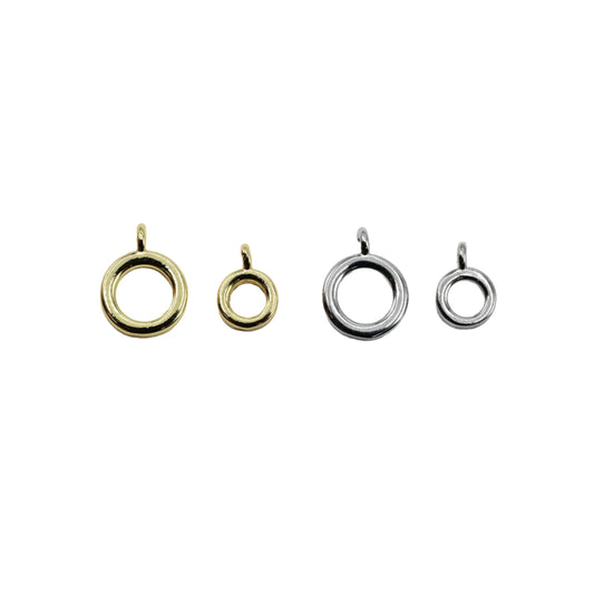 Charm Holder 6mm 8mm 10mm Connector Ring 18K Gold Filled & Silver