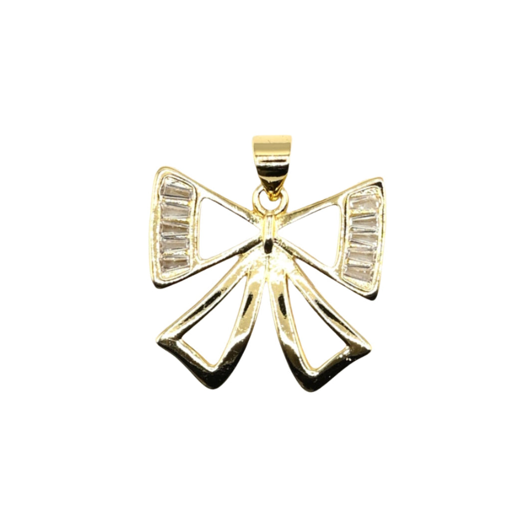 Statement Bow with Studs Charm 18K Gold Filled