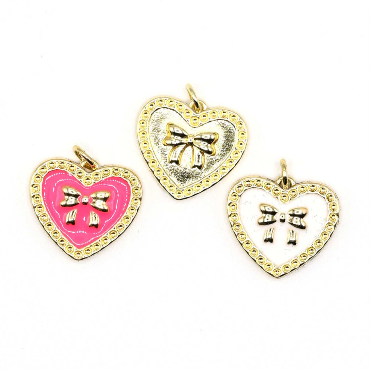 Heart with Bow Charm 18K Gold Filled