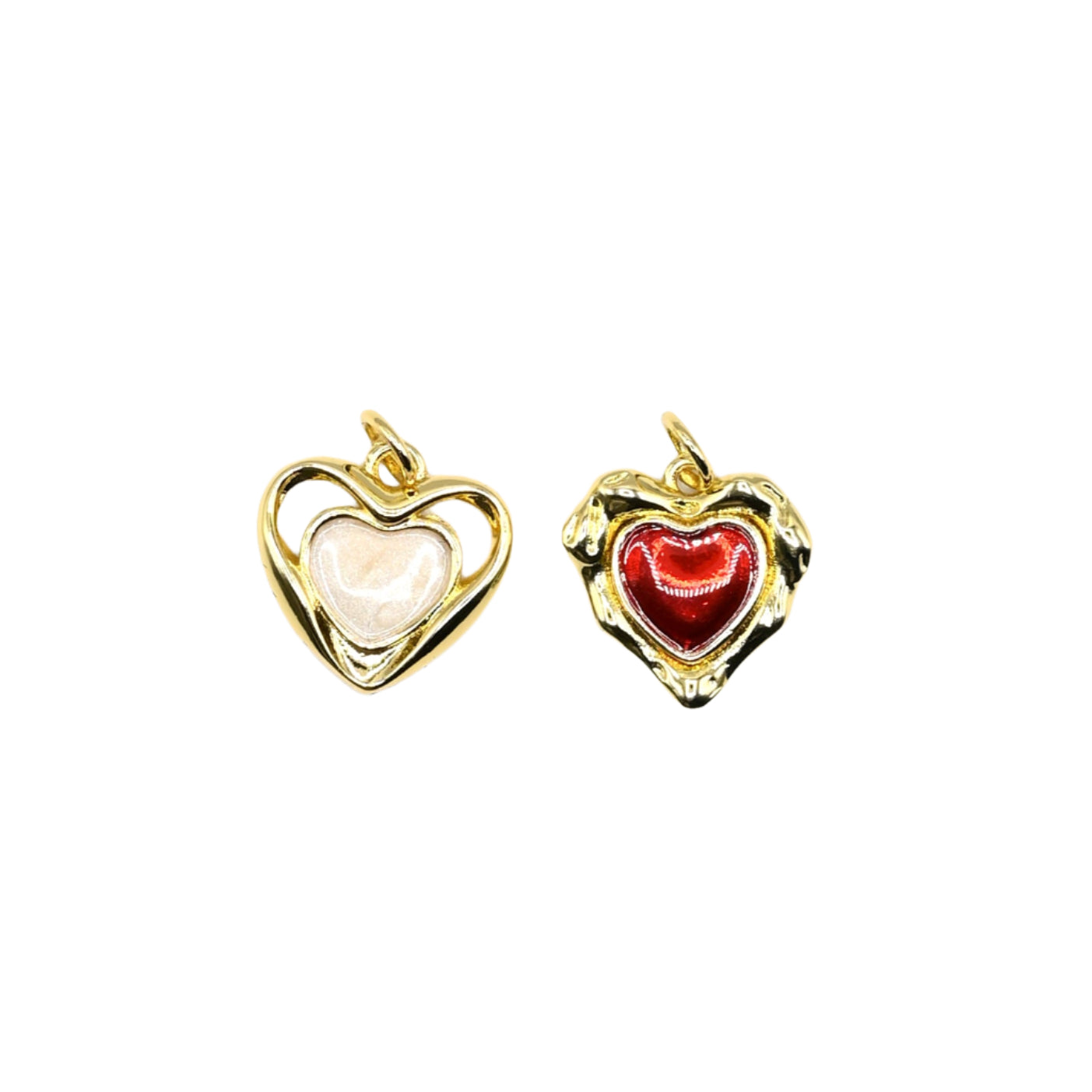 Baroque Heart Charm 18K Gold Filled