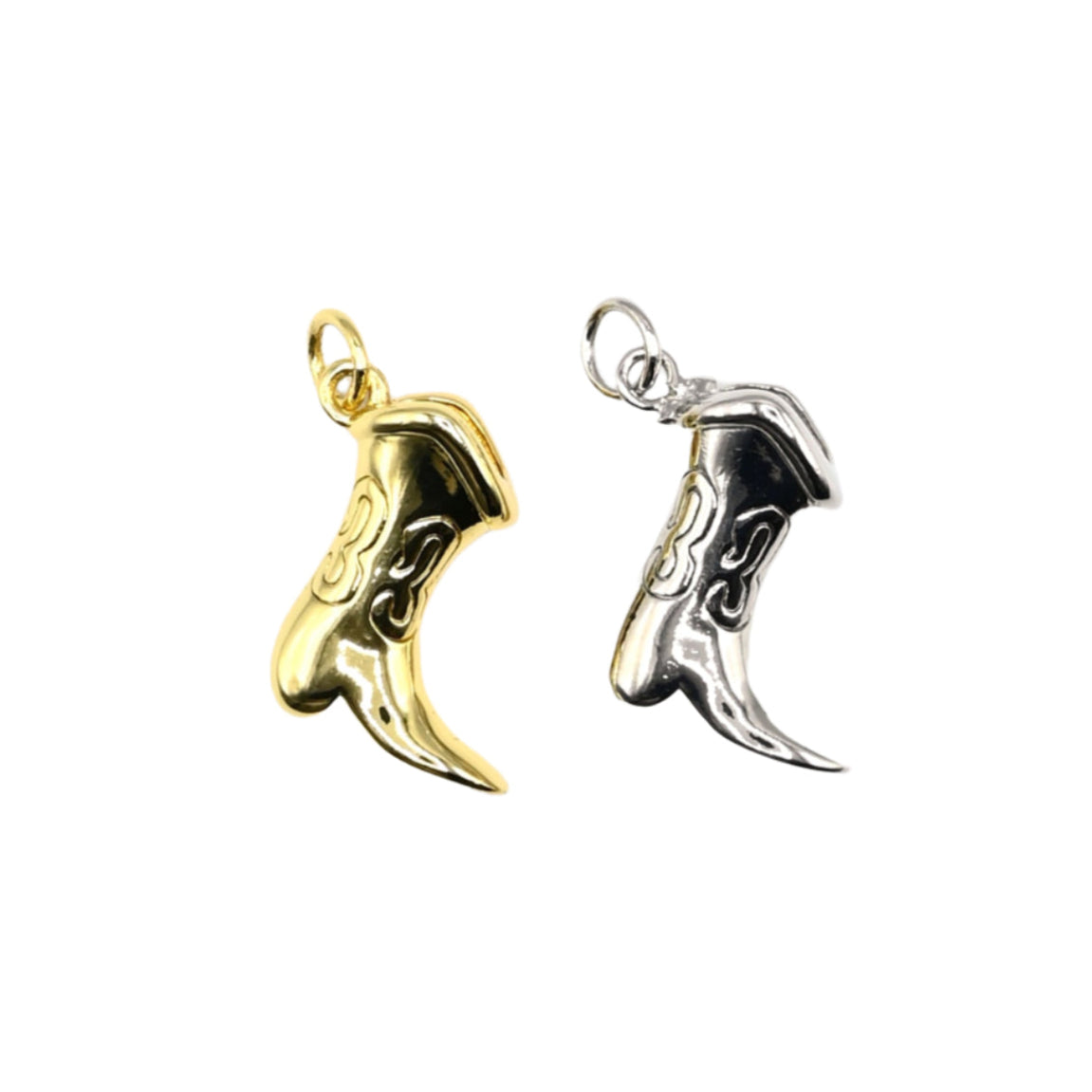 Chunky Cowboy Boot Charm 18K Gold Filled / Silver
