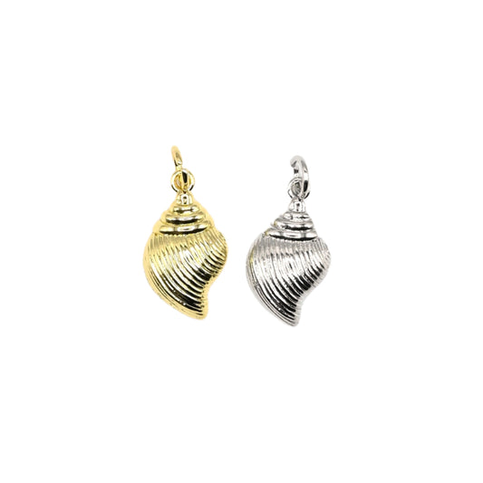 Spiral Shell Charm 18K Gold Filled / Silver
