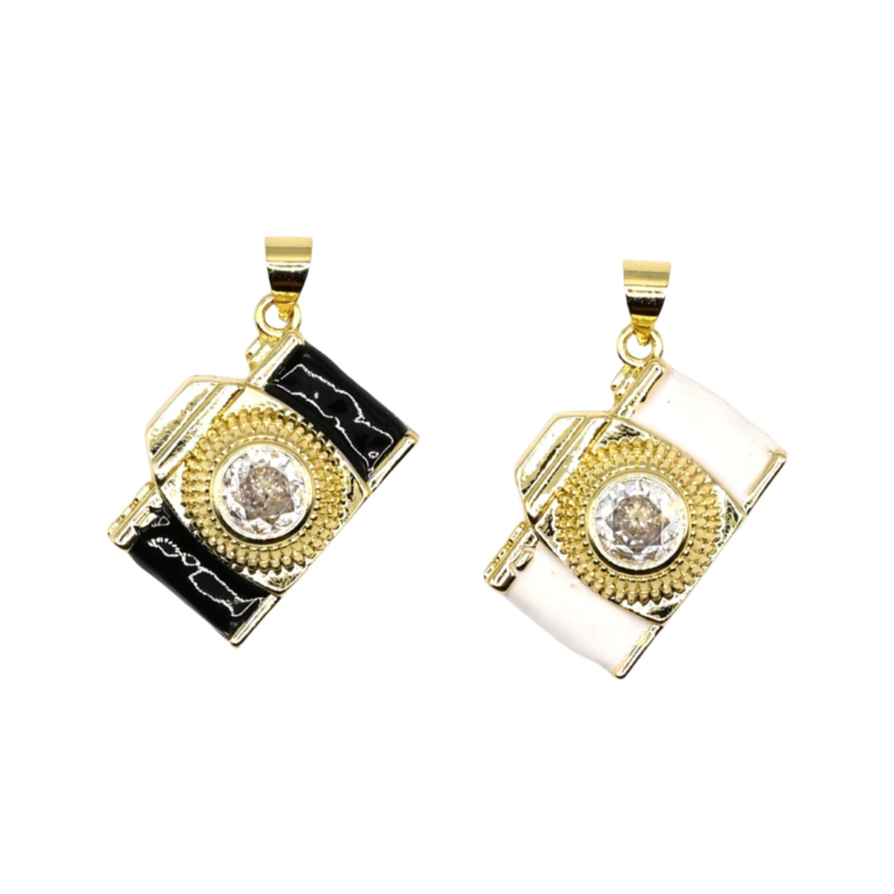 Camera Enamel Charm 18K Gold Filled