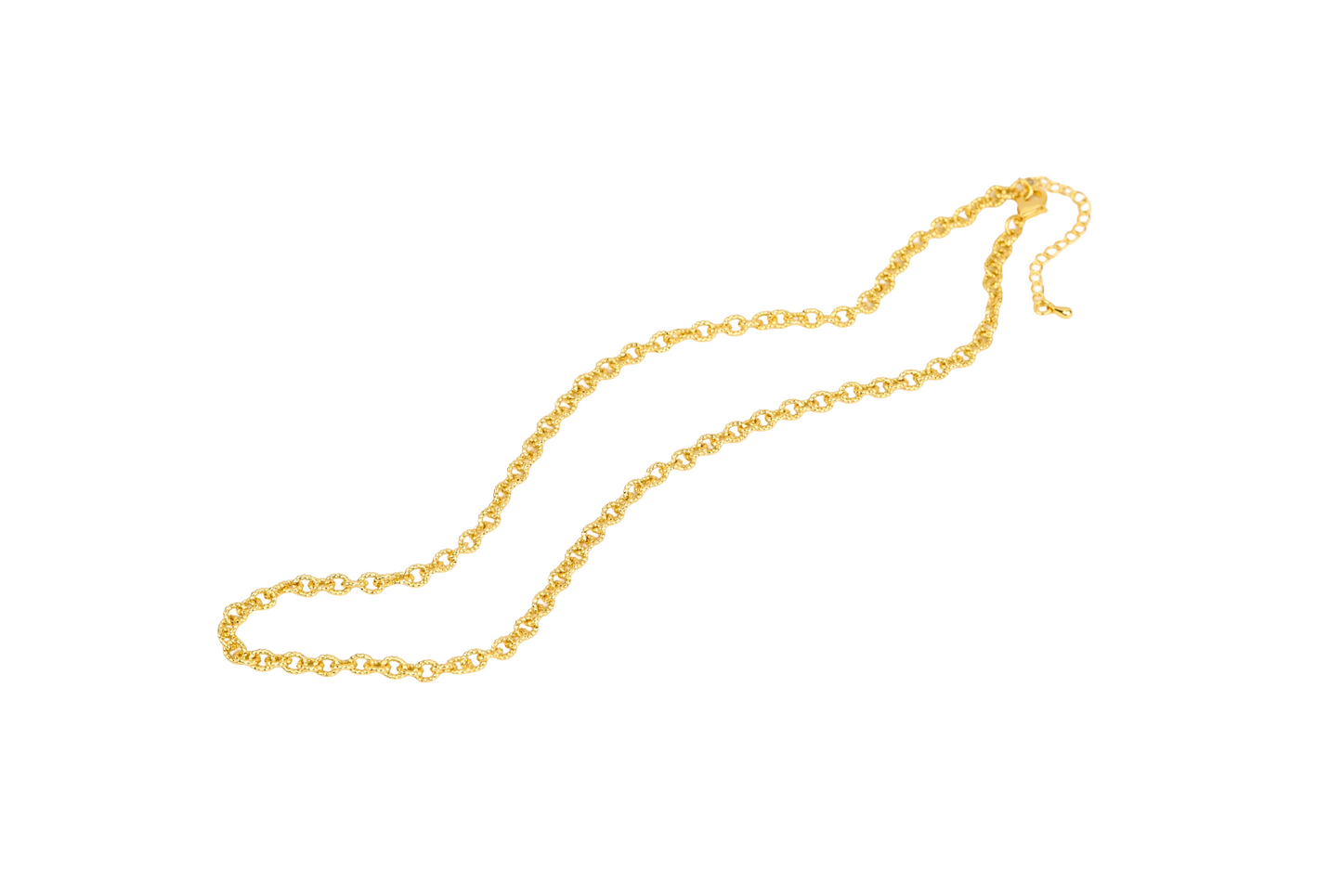 Textured Cable Chain Necklace 18K Gold Filled