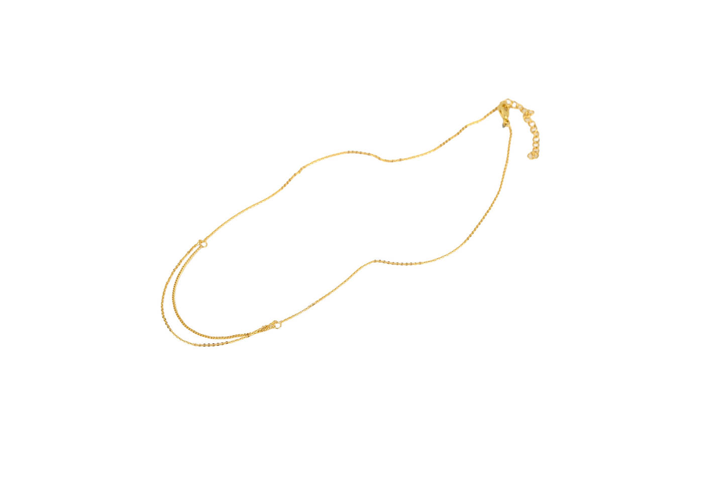 Layered Cable Chain with Open Connector Rings Necklace 18k Gold Filled / Silver