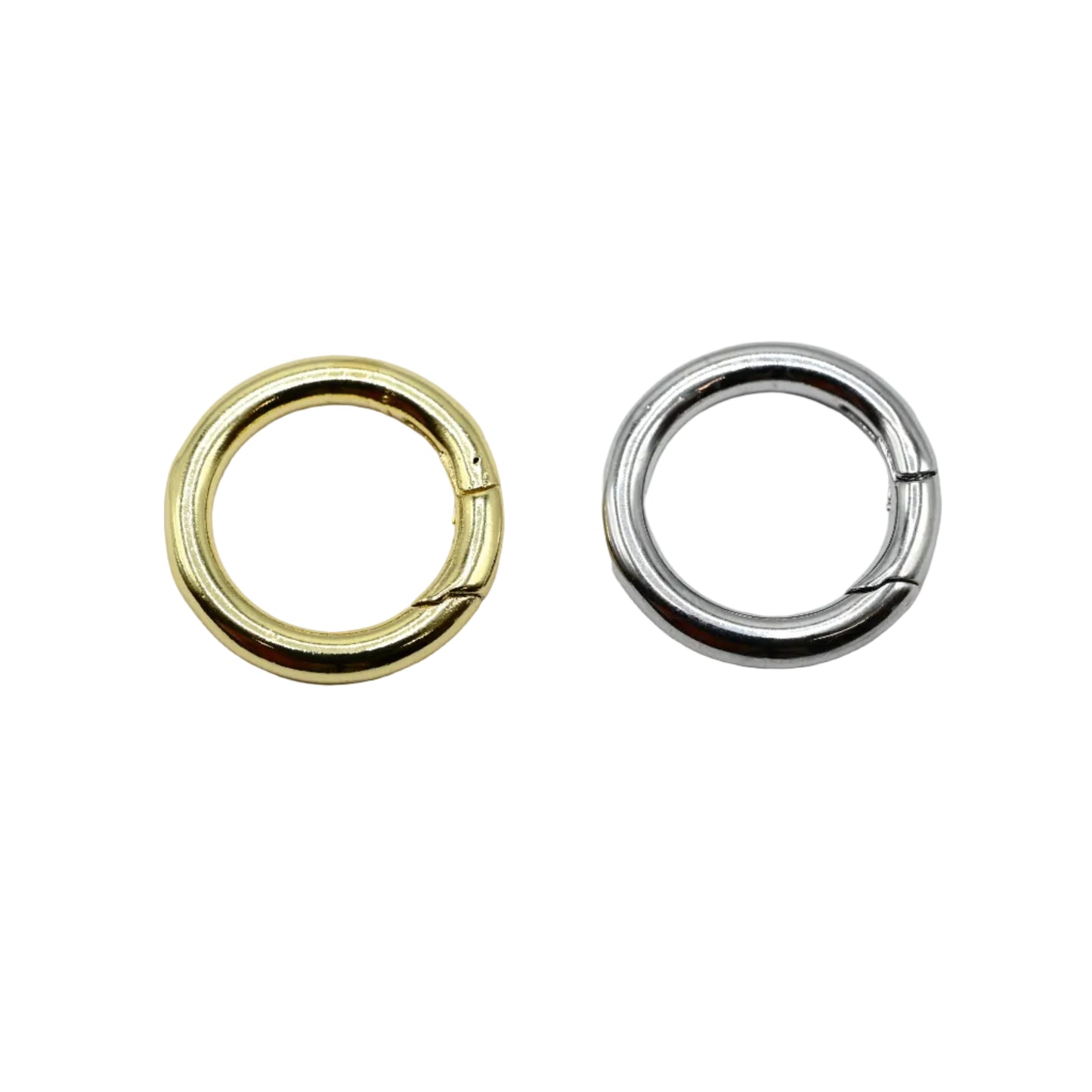 Round Carabiner 12mm 17mm Charm Connector 18K Gold Filled / Silver