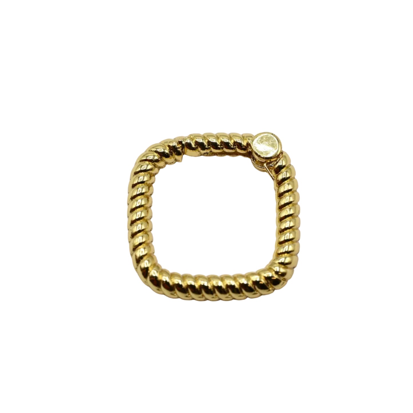 Textured Square Screw-Lock 18x18mm Connector 18K Gold Filled