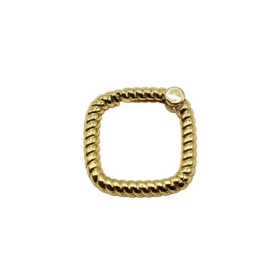 Textured Square Screw-Lock 18x18mm Connector 18K Gold Filled