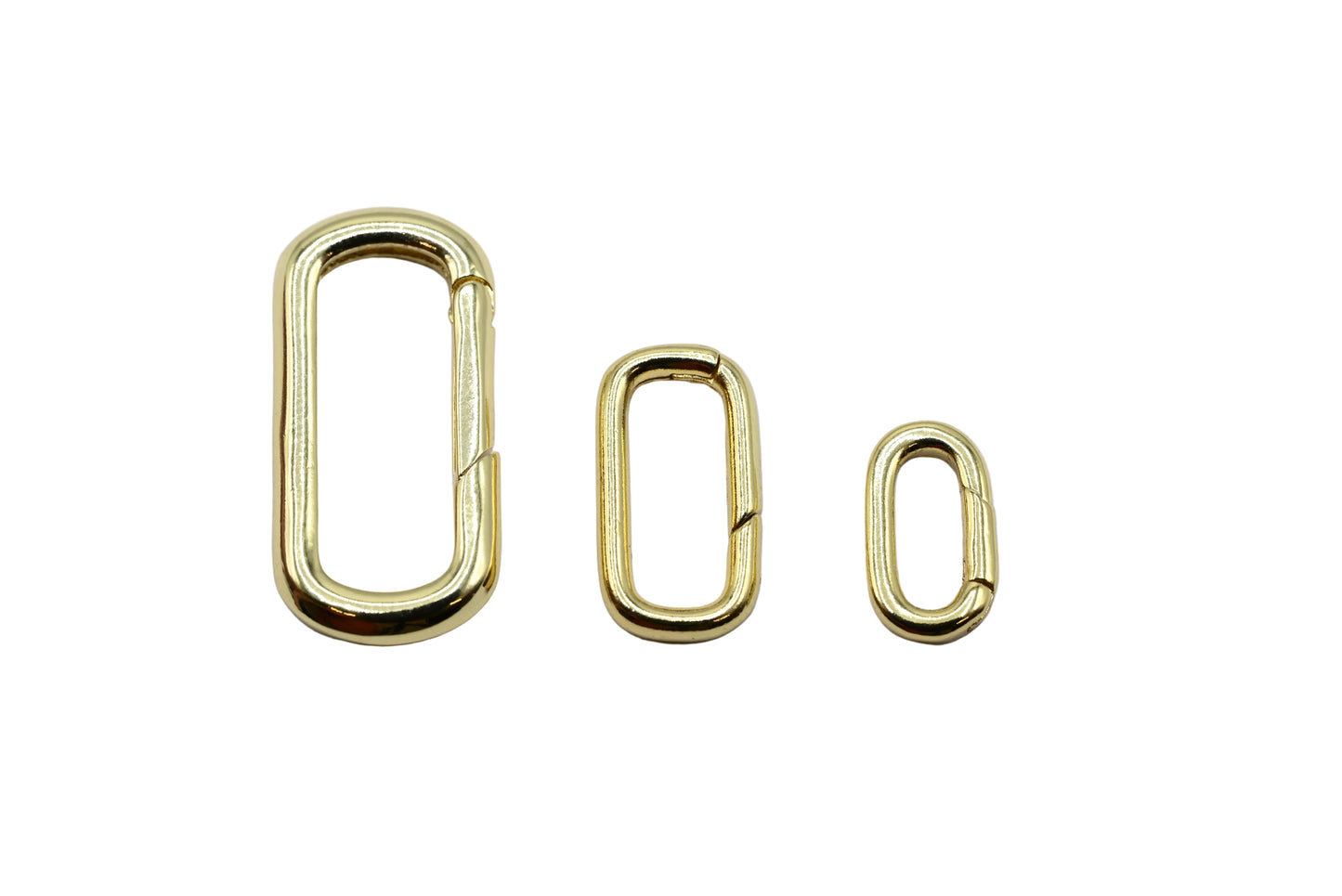 Rectangle 22x14mm / 18x10mm / 12x8mm Carabiner Charm Connector 18K Gold Filled
