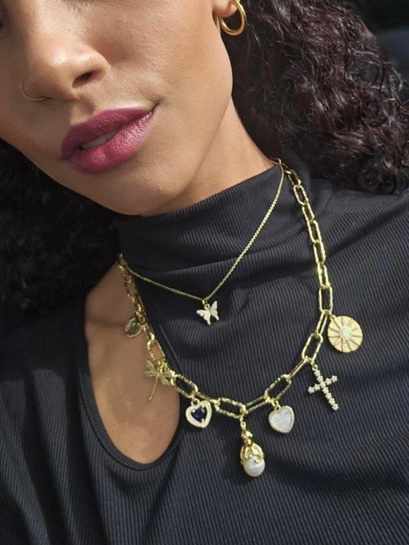 Octopus with Pearl Charm 18K Gold Filled
