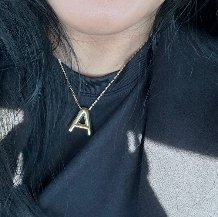 Large Bubble Letter Charm 18K Gold Filled