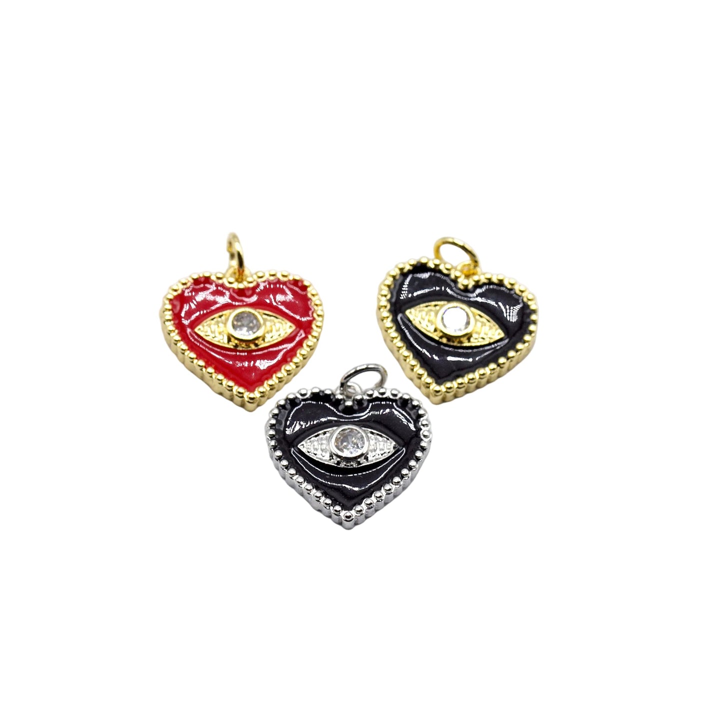 Heart Evil Eye Charm 18K Gold Filled / Silver