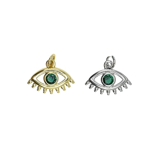 Emerald Eye Charm Pendant 18K Gold Filled / Silver