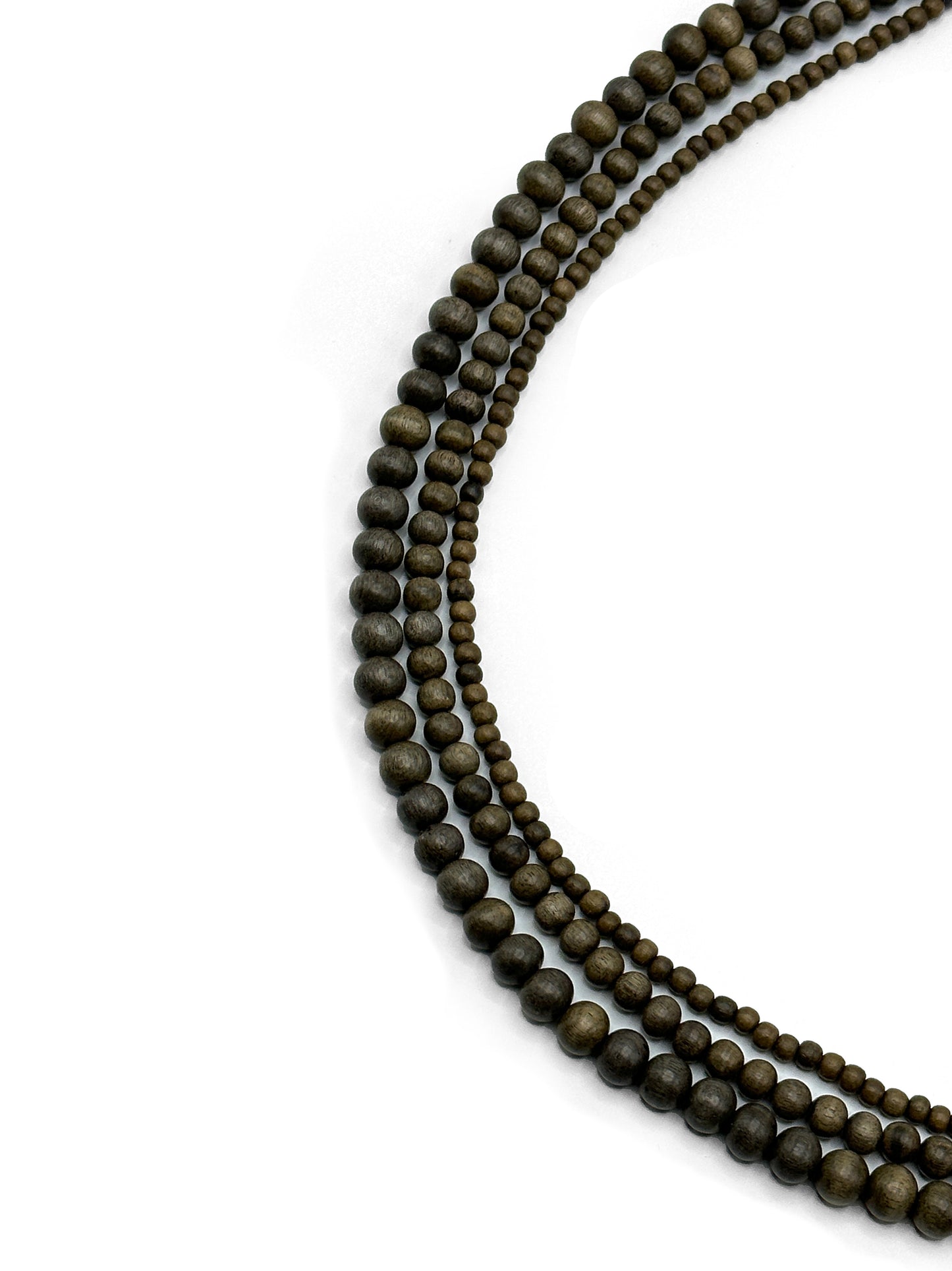 Grey Wood Beads – Polished – 16″ Strand