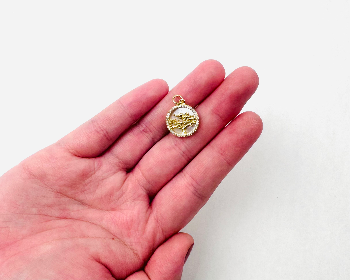 Tree Of Life Mother of Pearl Charm 18K Gold Filled
