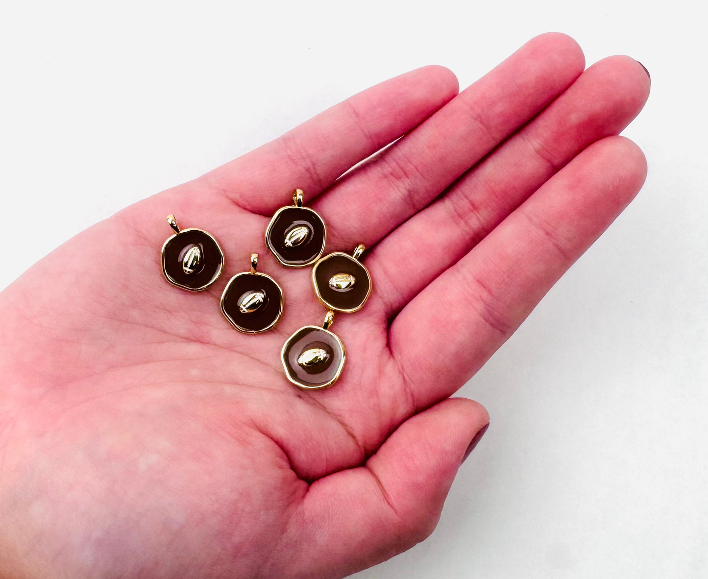 Football Round Charm 18K Gold Filled