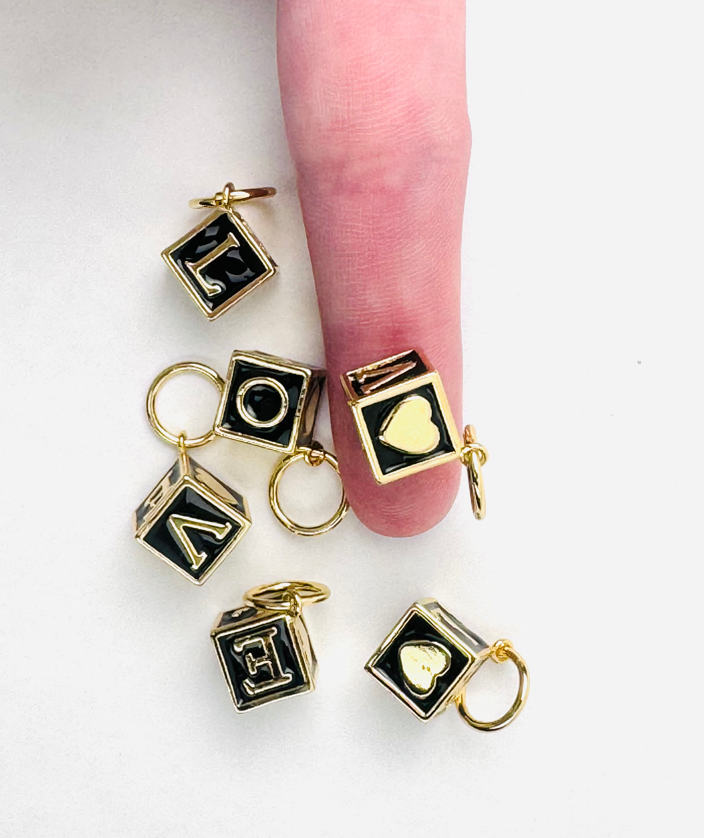 Black Love Box Charm 18K Gold Filled