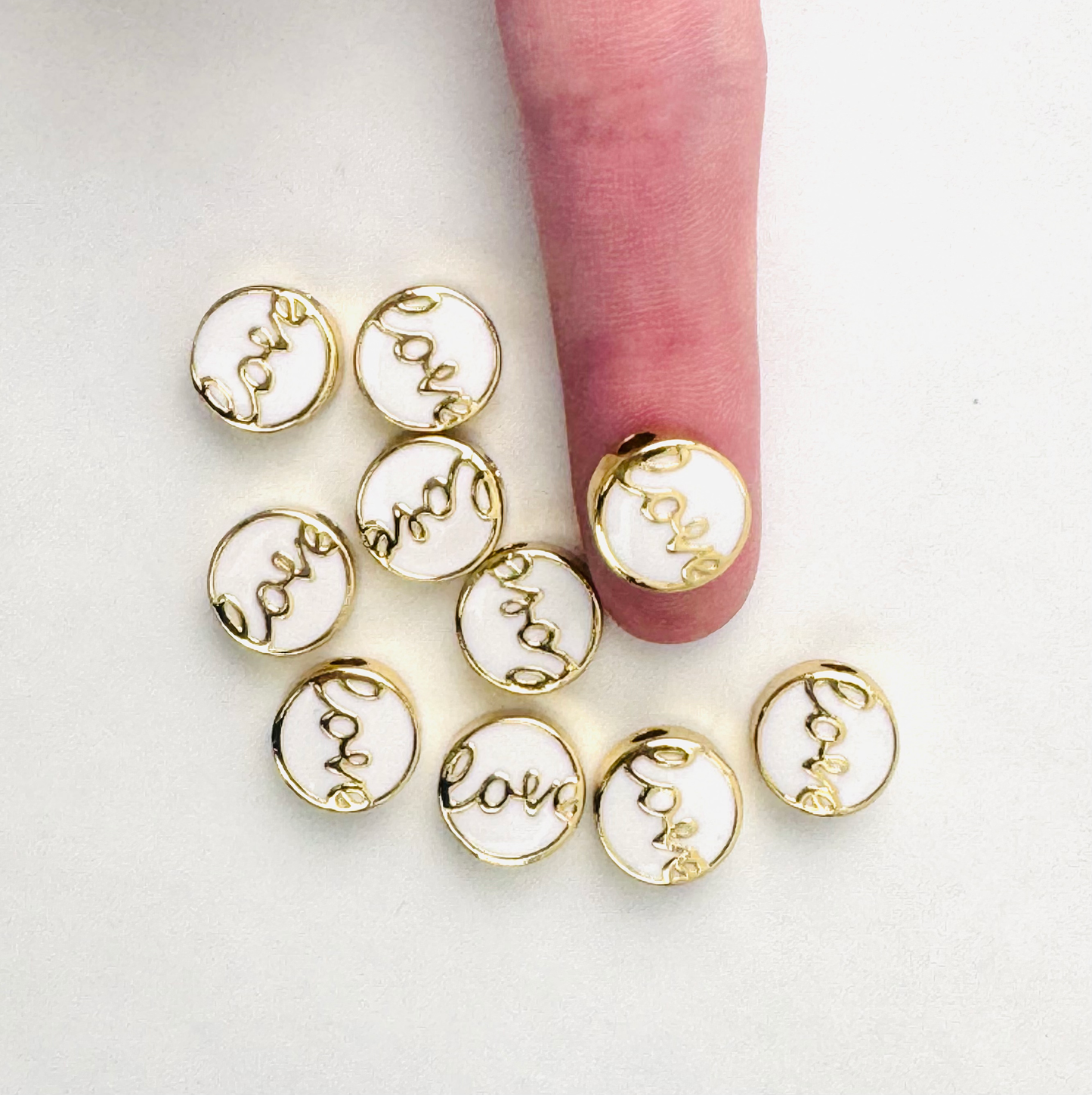 Round Love Spacer Charm 18K Gold Filled