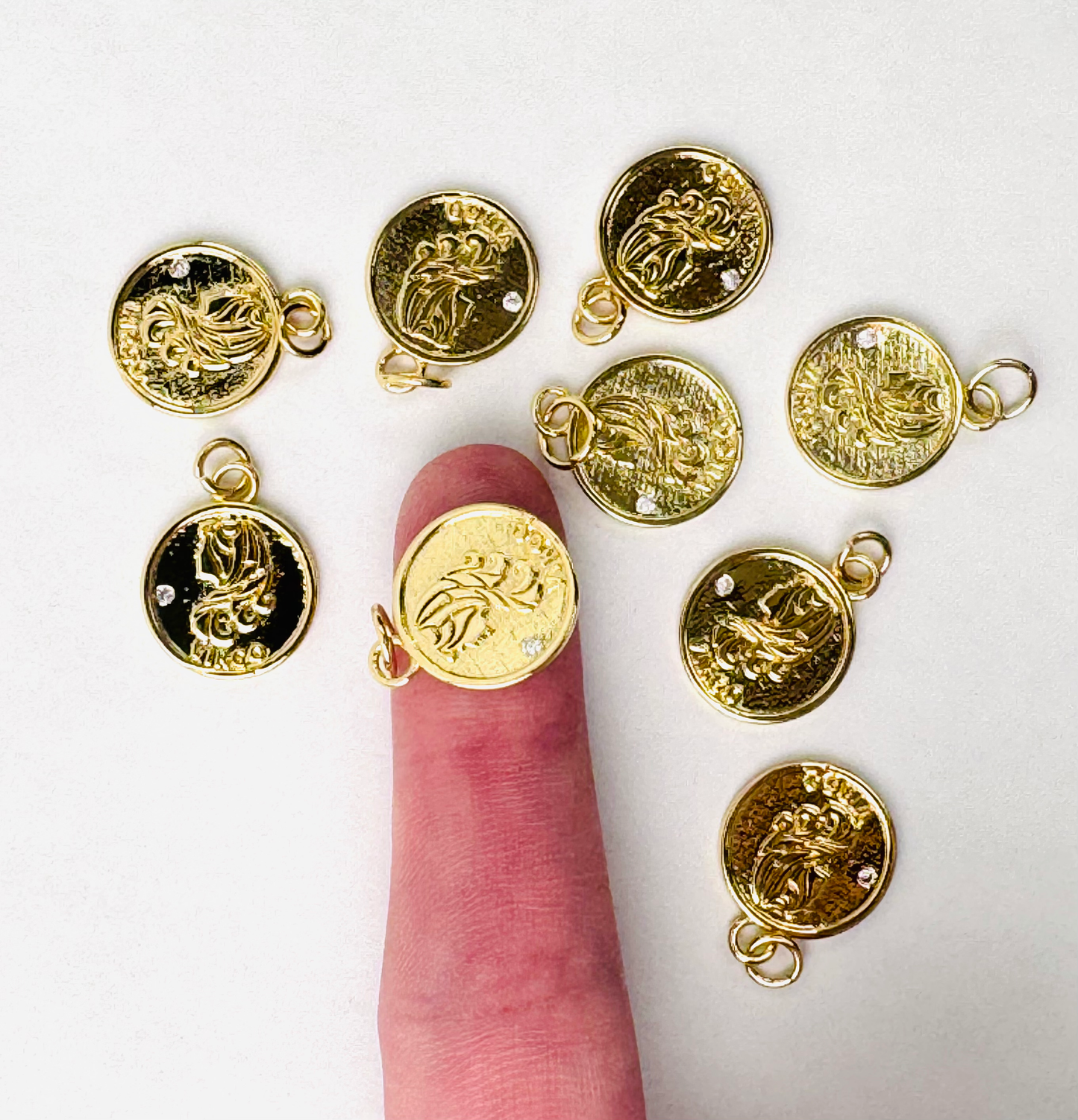 Round Zodiac Charm 18K Gold Filled